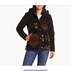NWT-Pendleton Blanca Mix Media Zip -Up Hood Jacket